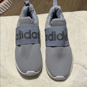 Adidas Men's Gray Mesh Slip-On Athletic Shoes